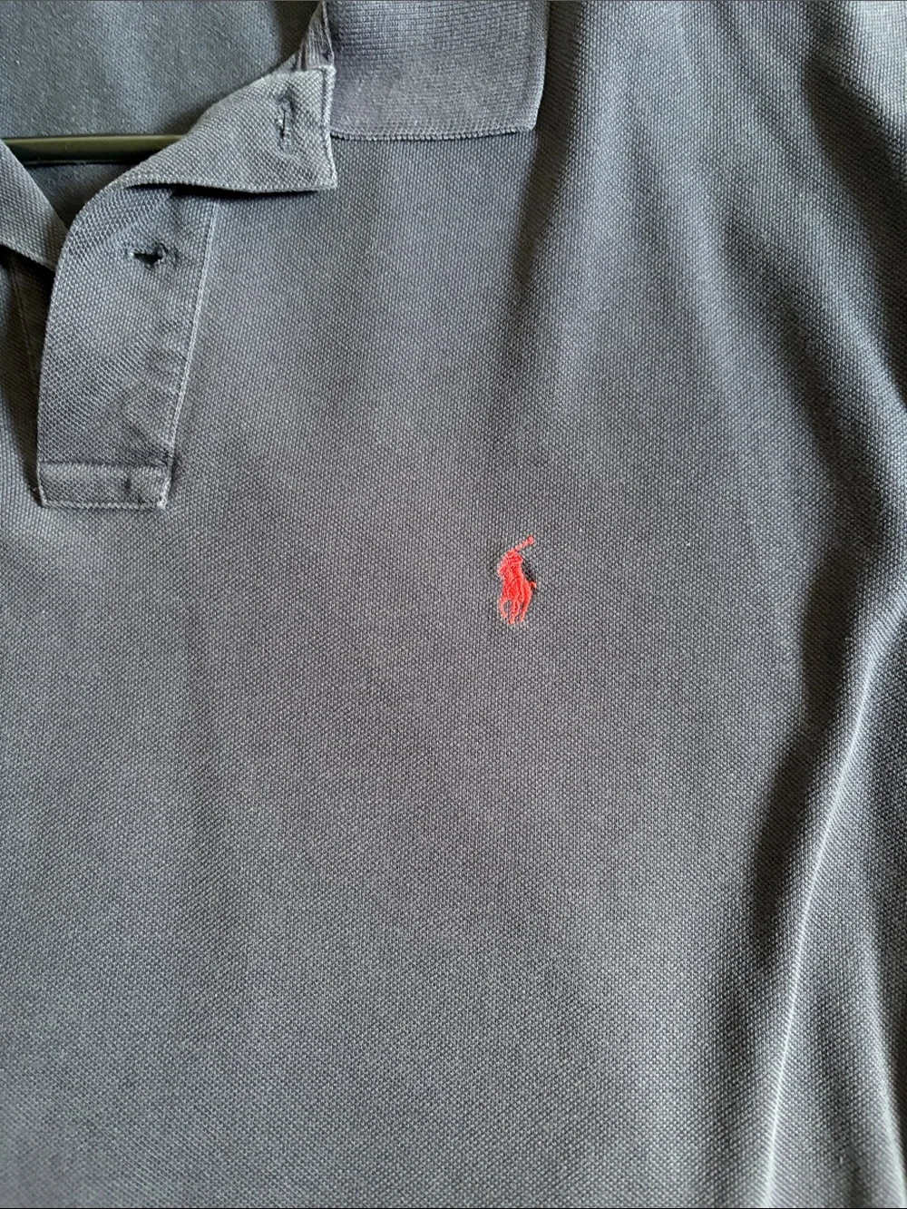 Ralph Lauren Navy Blue Long Sleeve Polo with Red Pony